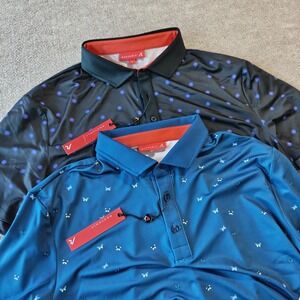 Lof of 2 Redvanly Fullerton Golf Polo Mens L Admiral/Tuxedo PUREpoly Performance
